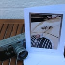 Father's Day card, photograph card, Vintage Jaguar car mascot, 8x6" card