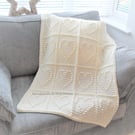 Crochet Baby Heart Blanket, Baby Star Blanket, Cot, Crib, Bassinet, Car seat