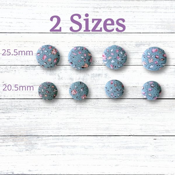 Handmade Fabric Covered Buttons, Set of 4, Sage Green Buttons