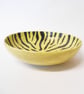 Bowl Yellow with Black stripes glazed Ceramic. - Image 2