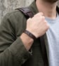 Adjustable Personalised Leather Coordinates Bracelet - Optional Secret Message  - Image 7