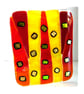 Candle Holder Fused Glass Tea light  Red Yellow  Dichroic 009 - Image 3