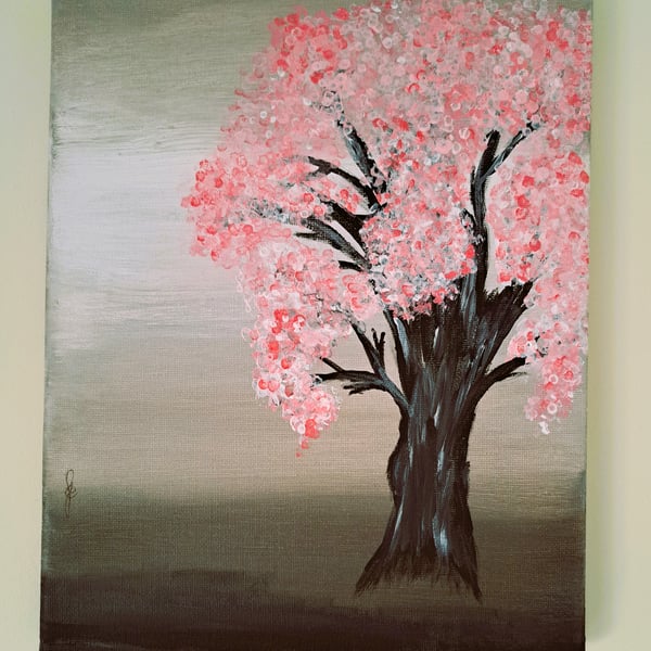 Original Acrylic Painting - Abstract Art – Ready to Hang - "Japanese Cherry"