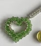 Green Crystal Open Heart Handbag Charm, with a Chainmaille Chain and Keyring  - Image 8