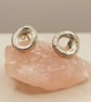 Sterling Silver Circle Stud Earrings - Organic Irregular Round Studs - Image 6