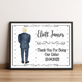 Usher Wedding A4 Print, Thank You Gift Usher, Usher Custom Print, Personalised