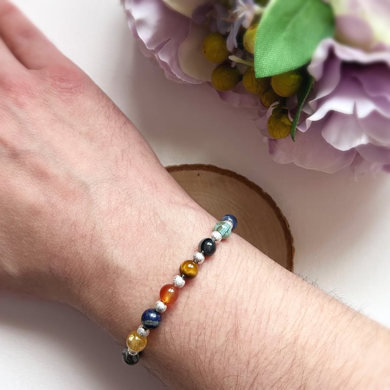 Planets Gemstone Sliding Clasp Bracelet