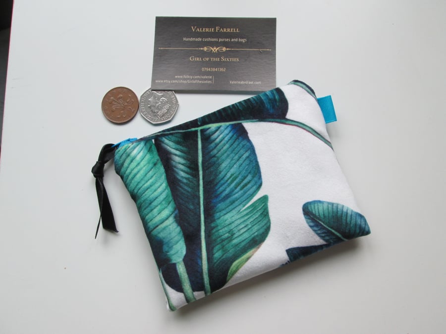 SALE Printed Velour  Coin Purse