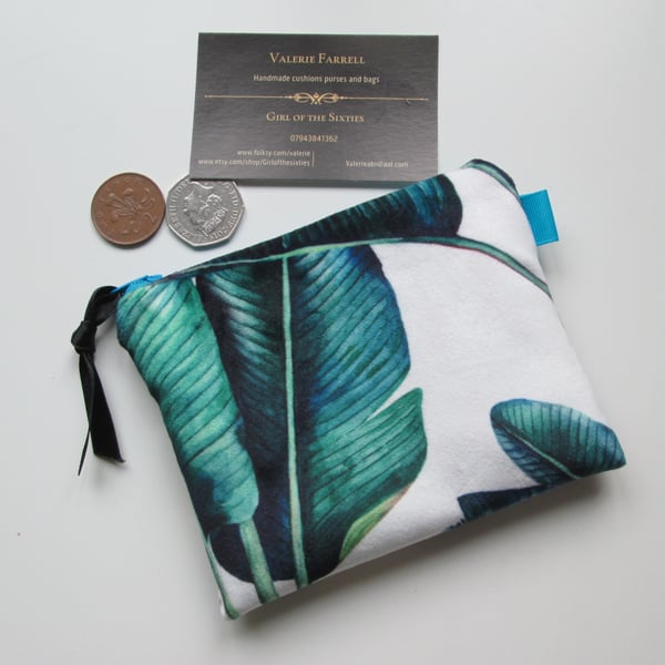 SALE Printed Velour  Coin Purse