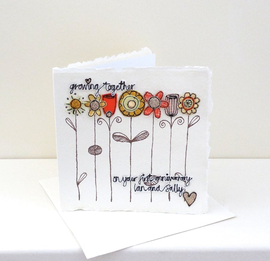 Special Order for Tillycat01 - On Your First Anniversary Square Card