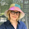 Patchwork Gingham Bucket Hat Sun Hat