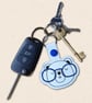Kawaii Bear Keyring - Embroidered Animal Bag Charm with Glasses - Image 2
