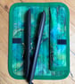 Emerald Green And Gold Marble Heat Resistant Hair Straightener Mat