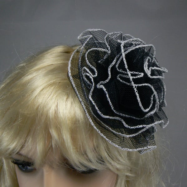 Black net hair accessory