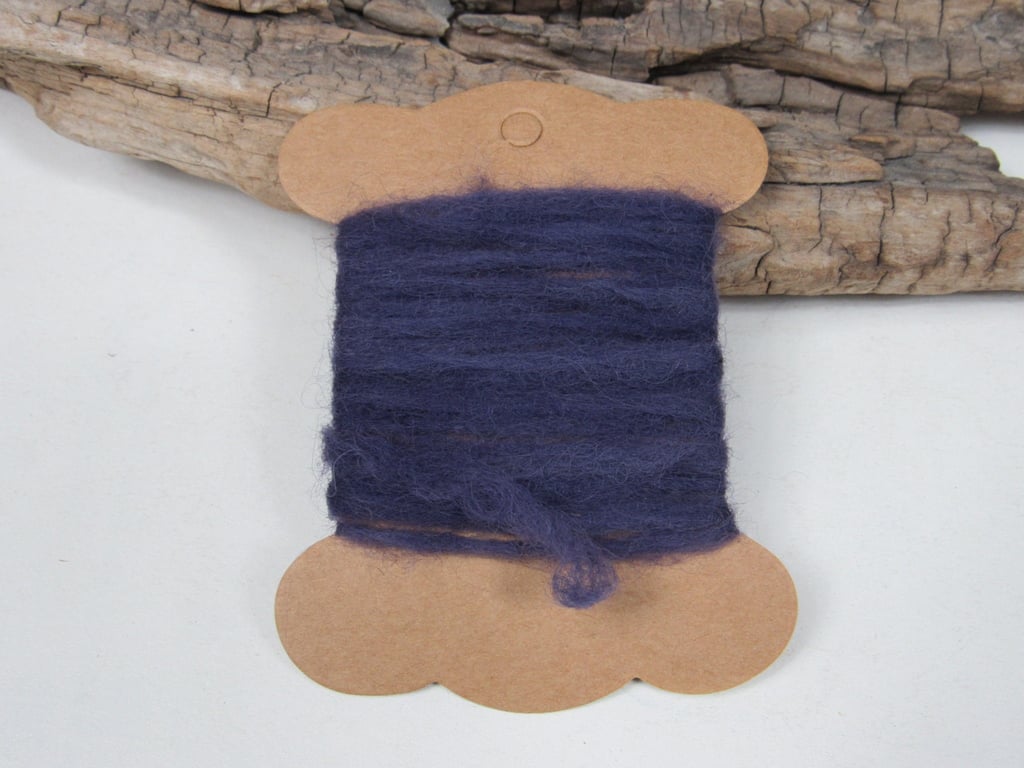 Hand Dyed Natural Dye Pure Wool Logwood Purple Couching Thread