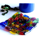 Fused Rainbow dish 12.5cm Rainbow Dichroic Candle Plate