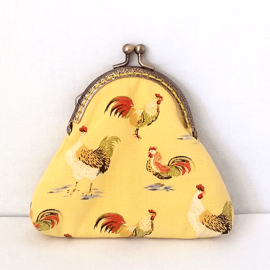 Yellow chickens small frame purse, coin purse, POSTAGE INCLUDED