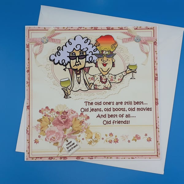 Funny Female Birthday Card, Large, Decoupage 