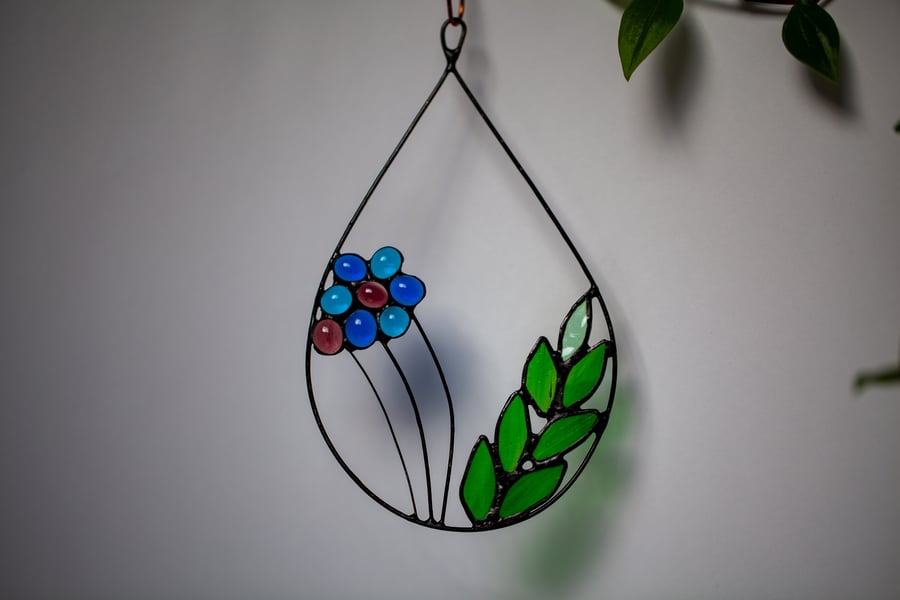 Leafy Stained Glass Suncatcher