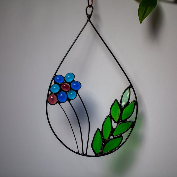 Leafy Stained Glass Suncatcher