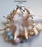 Kunzite, Aquamarine & Freshwater Pearl Designer Bracelet  - Image 5