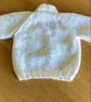 White baby cardigan 0-3 months - Image 3