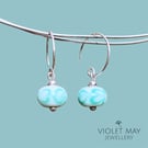 Mint Green Patterned Glass Earrings