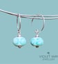 Mint Green Patterned Glass Earrings - Image 1