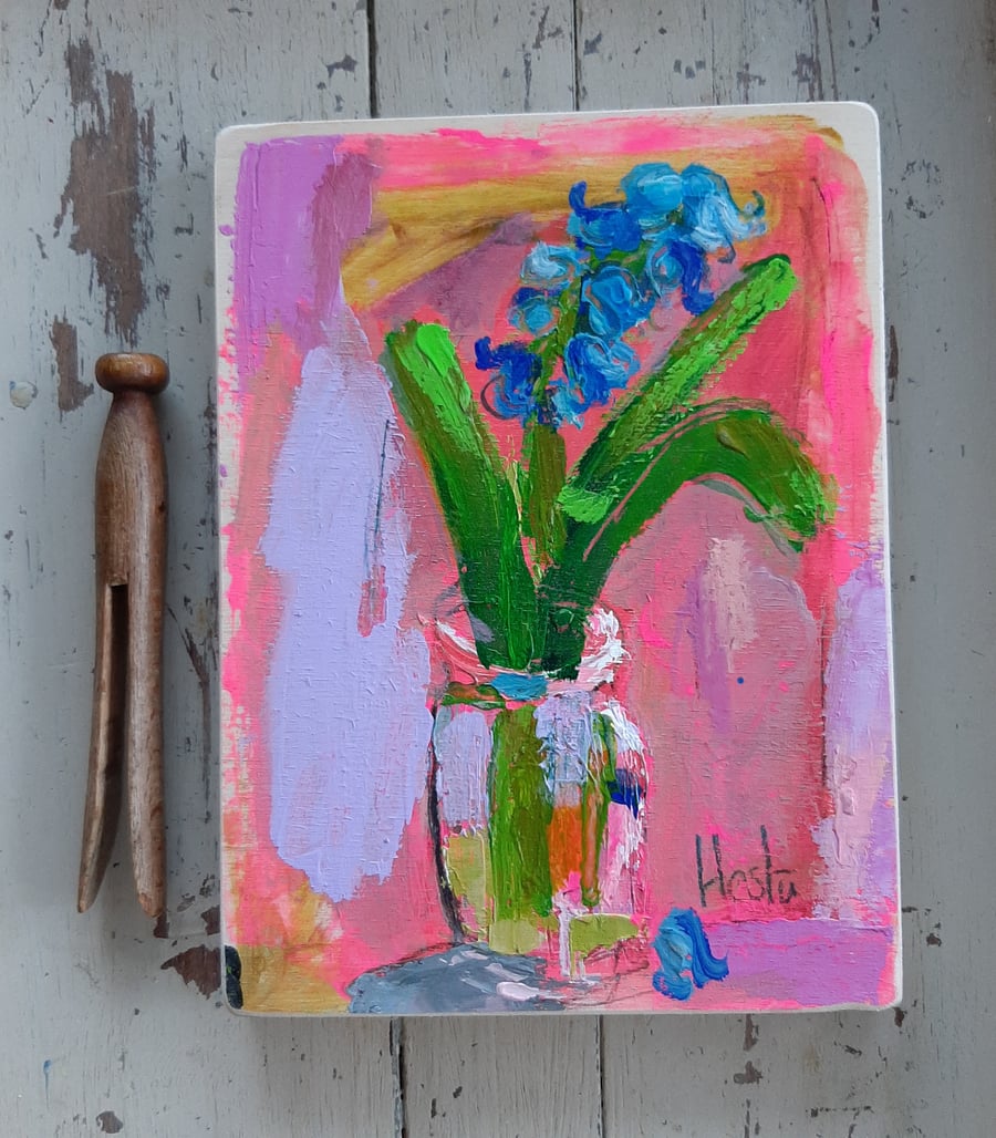 Spring hyacinths semi abstract still life