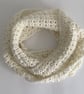 INFINITY SCARF , neckwarmer .'Stroll'  Alpaca blend. Super-soft. Cream. - Image 2