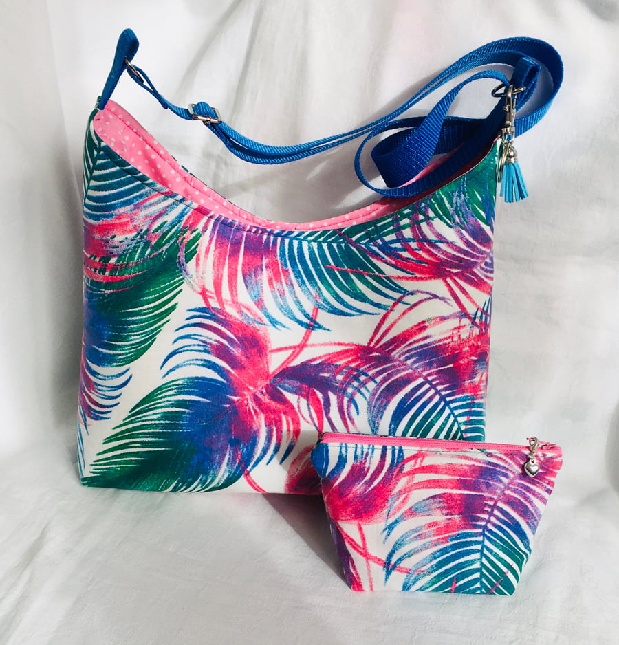 Boho Shoulder Bag with Zip Pouch, Crossbody Bag, Everyday Bag, Gift Ideas.