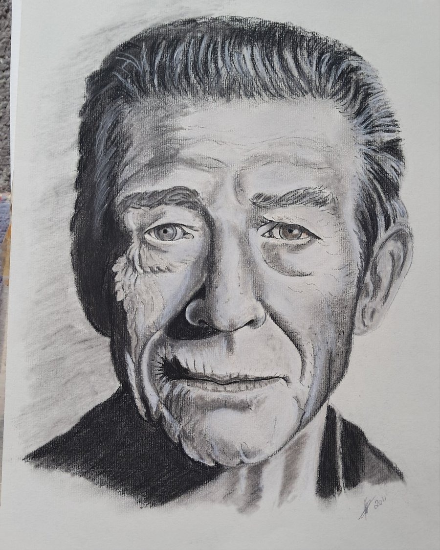 A Charcoal drawing of John Hurt Actor