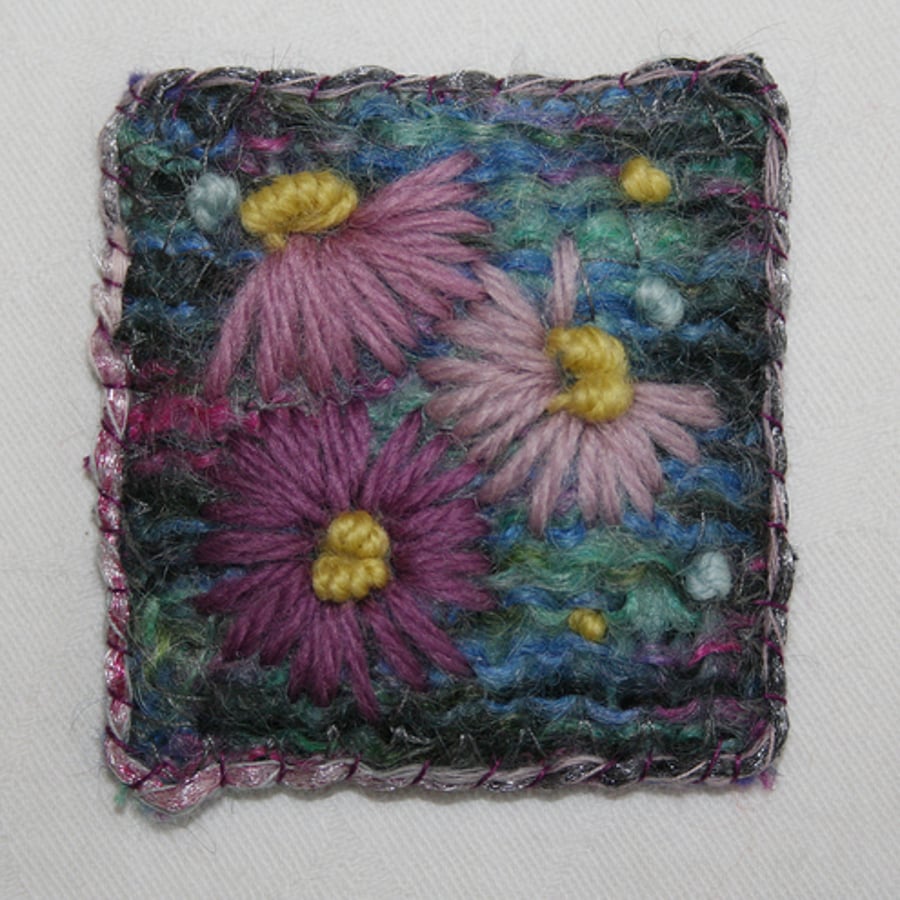 Purple Daisies - Brooch