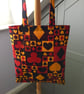 Large tote bag in a playing card fabric. - Image 3