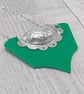 Recycled Aluminium Drink Can, Green Acrylic Shape Necklace Pendant - Image 3