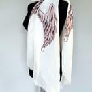 Angel Wings Scarf Boho Fashion. Spiritual Gift. White. Wrap.
