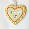 Small Ceramic heart decoration Swear words 