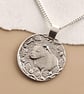 Badger Engraved Sterling Silver Coin Necklace - Image 9