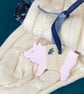 Juniper, Pig in Blanket - handpainted hanging decoration (one)