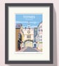 Totnes, A3 Devon illustrated travel poster - Image 3