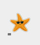Funny Novelty Vinyl Sticker - Cute Starfish With Sunglasses
