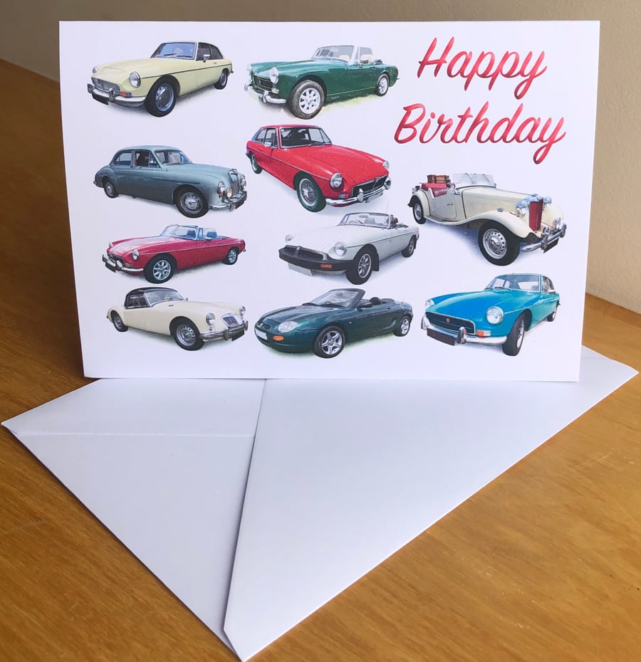 MG Classic Cars - Greeting Cards for the British Car fan