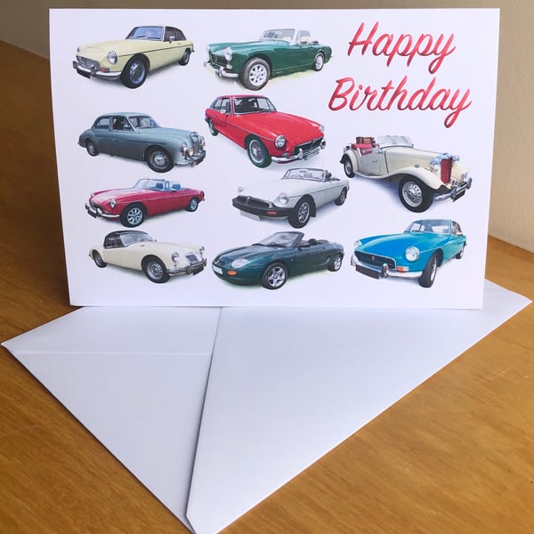 MG Classic Cars - Greeting Cards for the British Car fan