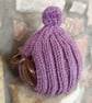 Small Tea Cosy for 2 Cup Tea Pot, Purple, Hand Knitted - Image 2