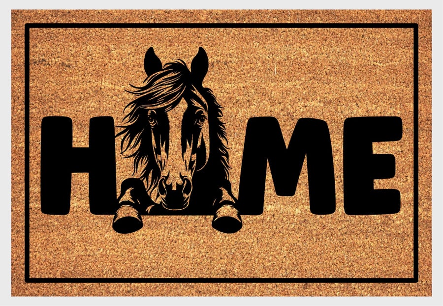 Horse Home Door Mat No.1 - Horse Welcome Mat - 3 Sizes