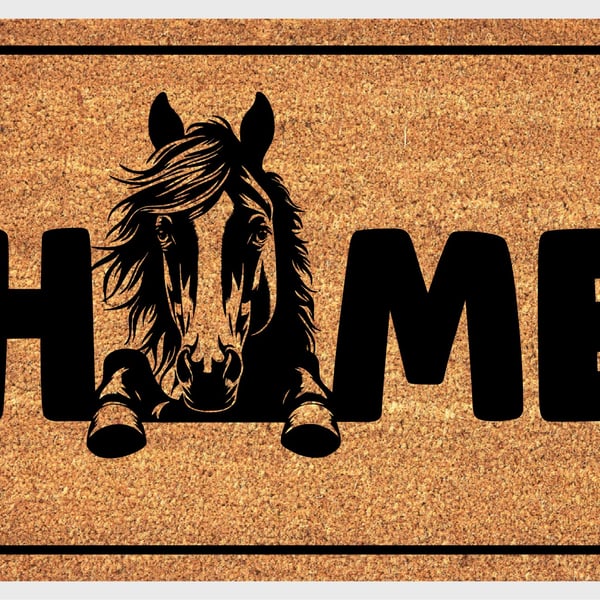 Horse Home Door Mat No.1 - Horse Welcome Mat - 3 Sizes
