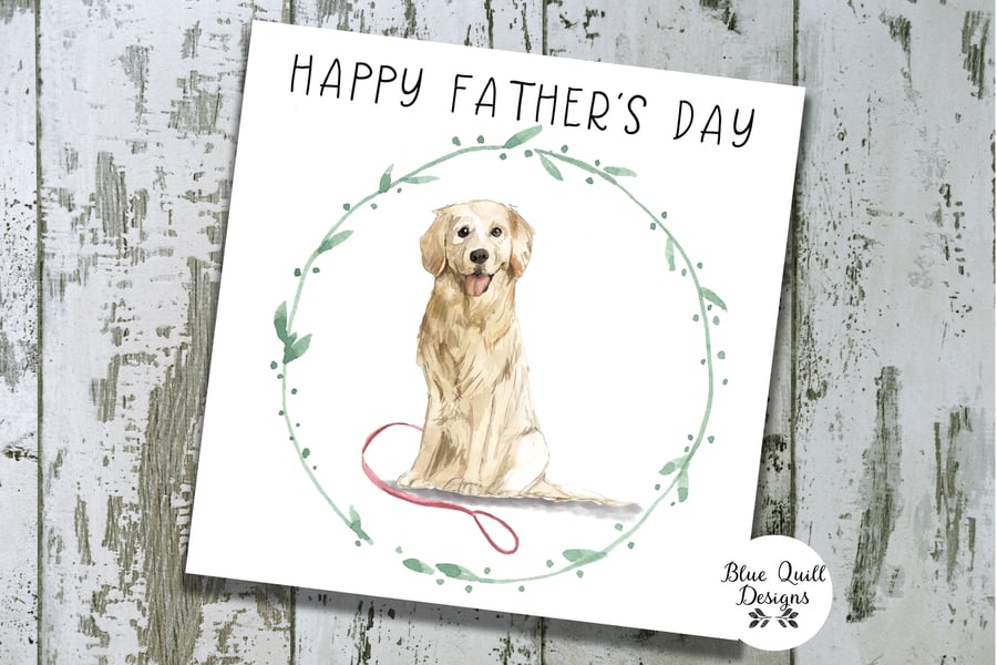 Personalised Father's Day Card - Canine Capers - Golden Retriever