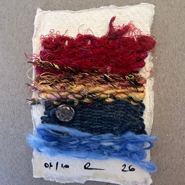 Beaded miniature weaving on paper 6 of 10