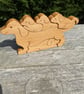 Set of 5 Beech Wood Interlocking Dogs Freestanding Sculpture  - Image 2