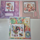 Set of 3 Handmade Greeting Card Bundle - mixed greetings